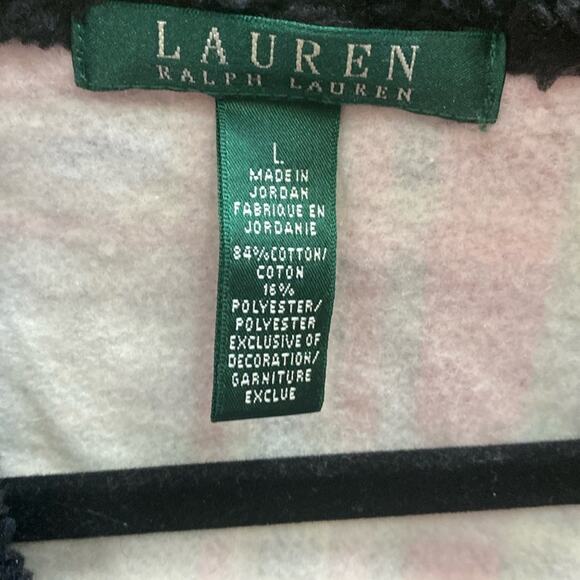 Lauren Ralph Lauren women’s Large long sleeve plaid fleece collar jacket - Picture 4 of 5